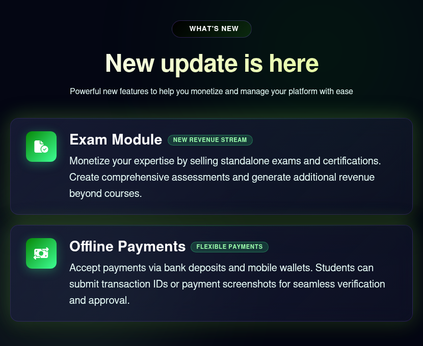 Mentor LMS new update