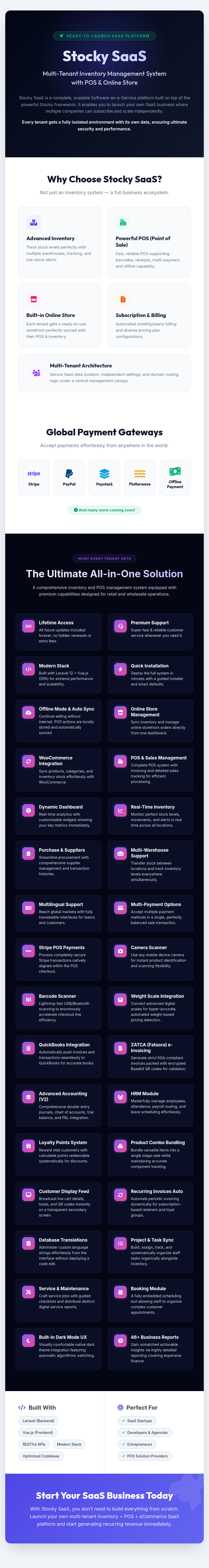 Stocky SaaS features